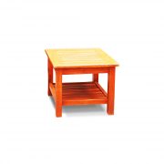 โต๊ะข้างกลางทรงสี่เลี่ยมสำหรับวางข้างเตียงอาบแดดทาสีไม้แบบธรรมชาติ